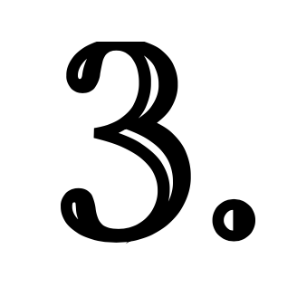 Chiffre 3 en caractère vintage