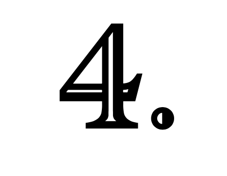 Chiffre 4 en caractère vintage